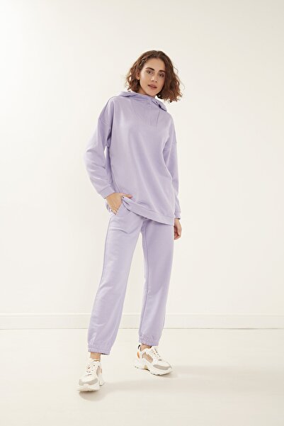 daily basicss %100 Pamuklu Lila Rengi Oversize Eşofman Takımı