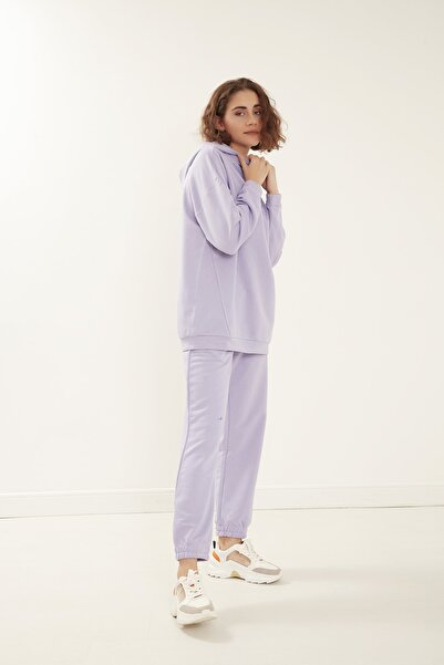 daily basicss %100 Pamuklu Lila Rengi Oversize Eşofman Takımı