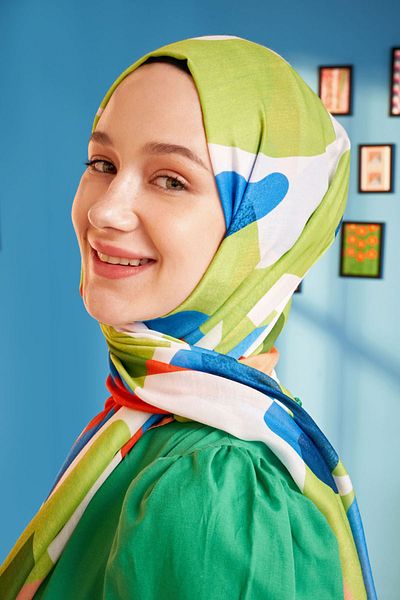 Modakaşmir Şal din bumbac cu model de camuflaj