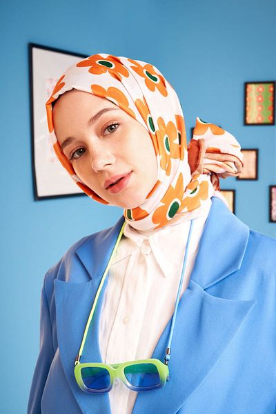 Modakaşmir Şal din bumbac cu model Flores