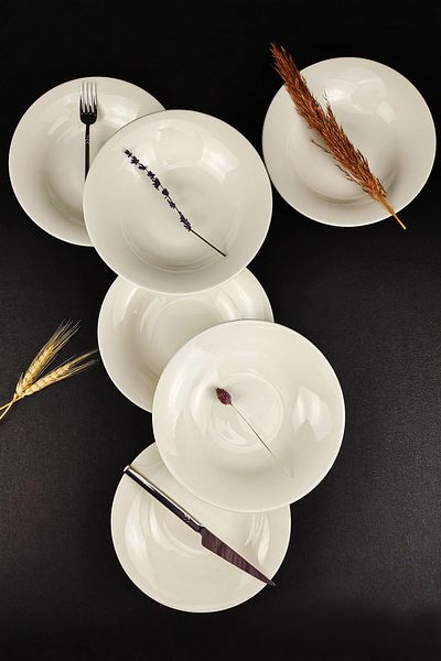 Digithome 6-Piece Istanbul Form Porcelain Pit Plate Dinner Plate Set 20 Cm Cream - Tl4034361 C320.003