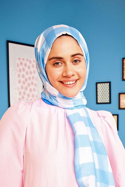 Modakaşmir Şal din bumbac cu model în carouri