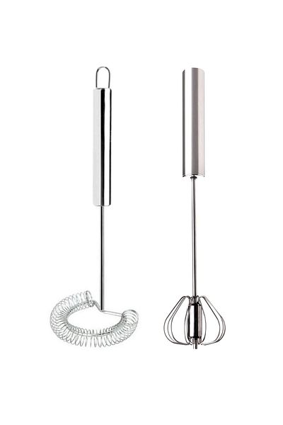 Sekiz8 Set of 2 Automatic Push Beater & Spring Egg Beater Sauce Mixer Mixer