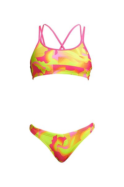 FUNKİTA Pinged Pink Bikini Set, Bottom, Top Set Girl's Bikini