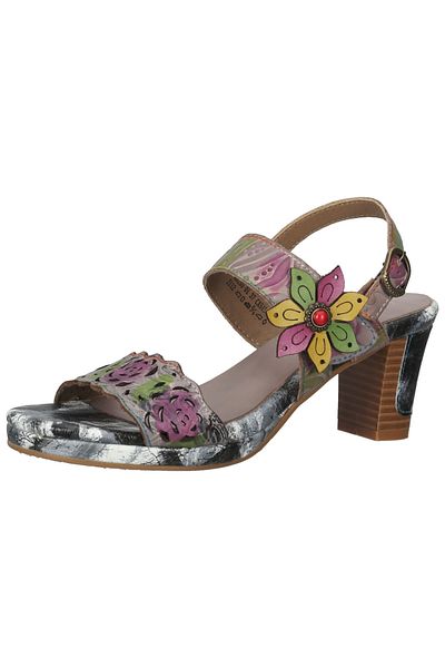 LAURA VITA Sandalette - Grau - Blockabsatz