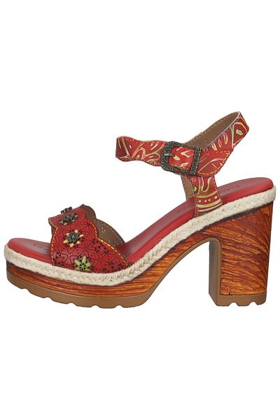 LAURA VITA Sandalette - Rot - Blockabsatz