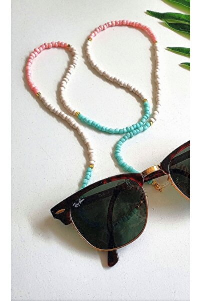 Roe takı aksesuar سلسلة النظارة باللون الوردي والأزرق والأبيض وحبل النظارة ال...