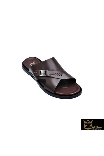 Zaim Kundura Men Brown Genuine Leather Slippers342503016-1