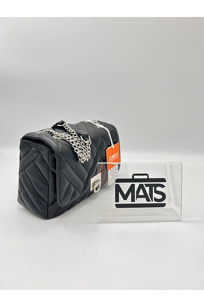 DSN Lockable Quilted Hand and Shoulder Bag Black