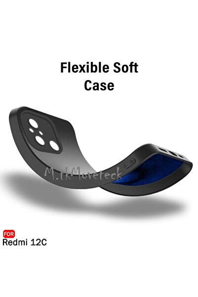 m.tk moveteck Xiaomi Redmi 12C Compatible Case with Camera Protection, Velvet Suede Inside, Soft Feel Launch Silicone Cover