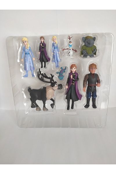 Şenver Toys مجموعة مجسمات آنا وأولاف فروزن مكونة من 9 قطع - ألعاب