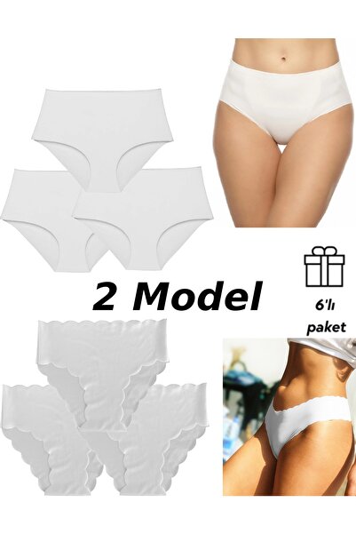 Özel Tasarım سراويل داخلية ليزر 2 موديلات منفصلة مجموعة من 6 سراويل كيلوت بدو...