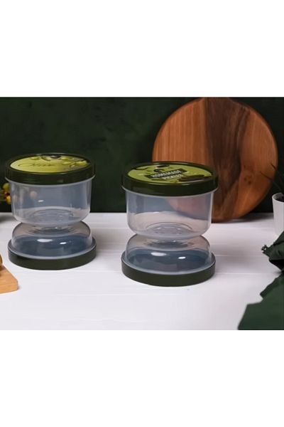 HOBBY LİFE 2 Pieces Sand Clock Pickle & Olive Storage Container Box