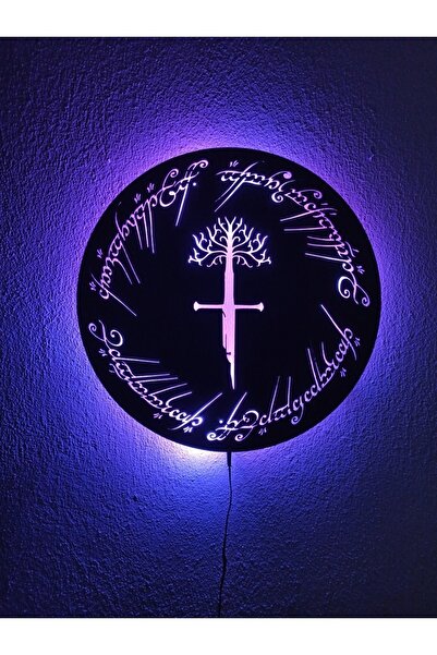 Alda Yüzüklerin Efendisi Narsil Rgb Led Işıklı Duvar Tablosu