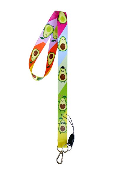 neptünstore Ecuson cu nume cu model de avocado, curea de transport pentru carduri, frânghie pentru agățat pentru gât și suport pentru curea pentru telefon