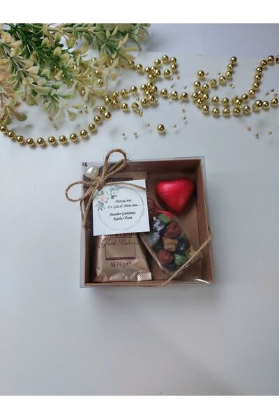 Lilamor 5 Adet Anneler Günü Hediyesi Türk Kahvesi, Çakıltaşı Çikolata Ve Kalp...