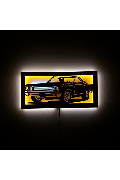 ATLANTİC.STORE Klasik Araba Ledli Duvar Süsü Mdf Tablo Duvar Aksesuarı Ahşap ...