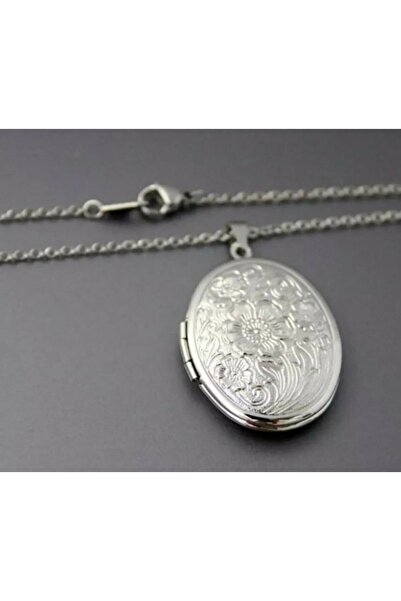 Herşey Nota قلادة بغطاء بيضاوي قابل للفتح مع صورة