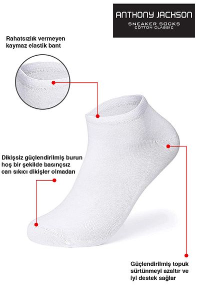 ANTHONY JACKSON Κουτί με 10 Bamboo Premium Seamless Socks - Sneaker Socks