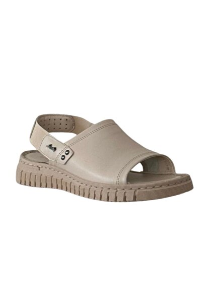 Forelli 38501 Gloria-g Bej Kadın Comfort Deri Sandalet