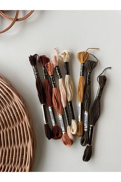 BibuPunch Bibu Anchor Muline Embroidery Floss Specially Selected Coffee Tones