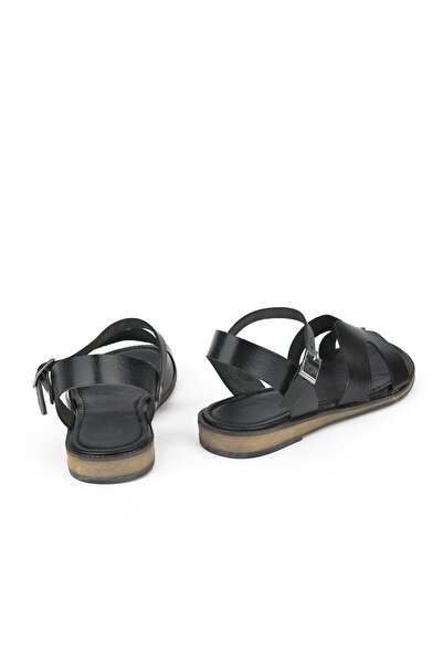 Ziya Black Genuine Leather Women's Sandals -1411010z436