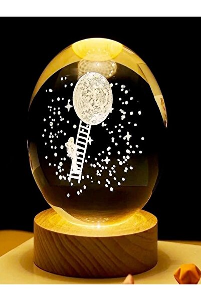 MOBGİFT Aya Çıkan Astronot Tasarımlı Usb'li Cam Küre