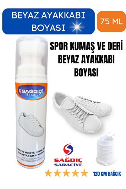 Sağdıç Saraciye Spor Beyaz Deri Ve Kumaş Ayakkabı Boyası 75 Ml Beyaz