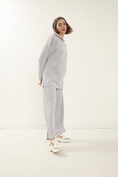 daily basicss Paçası Yırtmaç Detaylı Hoodie'li Eşofman Takımı