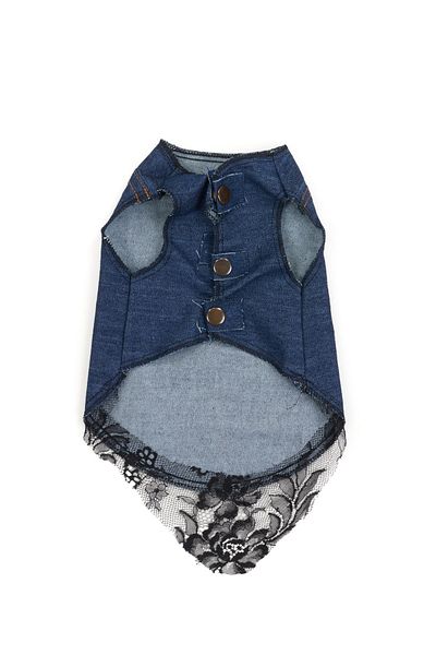 Bi Dolap Ponçik Bi Pengu Denim Vest Navy Blue Soft Denim Fabric Cat Dog Outfit & Vest