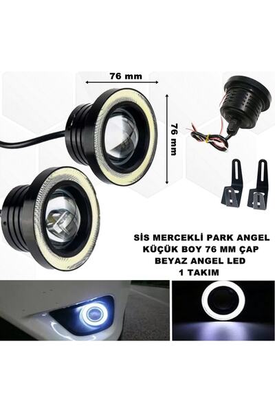caraks Sis Mercekli Angel Led Ampül Gündüz Farı Beyaz Angel Led 76 Mm Çap Bey...