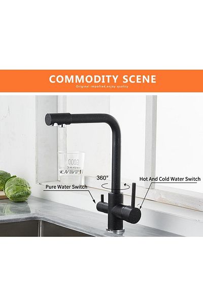 OEM Kitchen Sink Faucet Dual Flow Design Granite Black New Imported