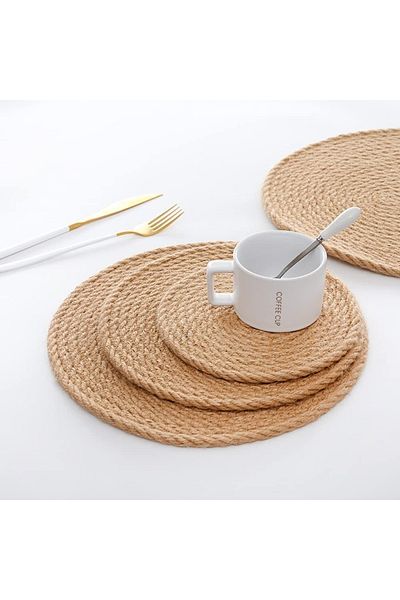 Rope Decor 15-20-25 Cm Trivet Set Presentation Service Set