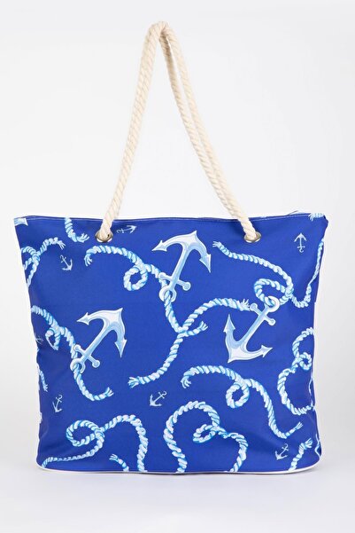 DeFacto Beach Bag - Navy blue - Graphic