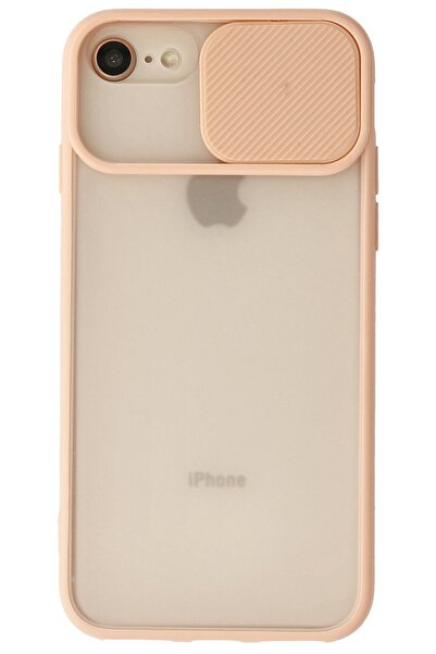 WANNA PROTECT Iphone 8 Pembe Kamera Korumalı Sürgülü Baskısız Silikon Kılıf