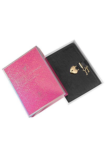 Victoria's Journals Hush Hush Metalik Kilitli Defter 13x18 Cm Siyah