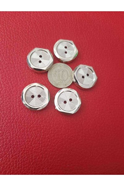 İMREN AKSESUAR زر معدني أصفر - 4 فتحات، 17 مم، عبوة واحدة 6 قطع