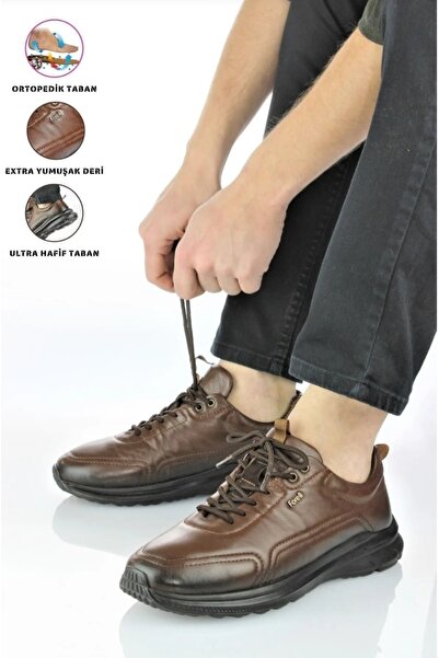 Forelli Erkek Spor Tarz Hakiki Deri Ortopedik Günlük Ayakkabı
