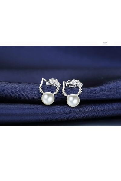 AstoriaSilver Kız Çocukları Ve Genç Kızlar Için Hediye H.kıtty Minimal Gümüş Küpe