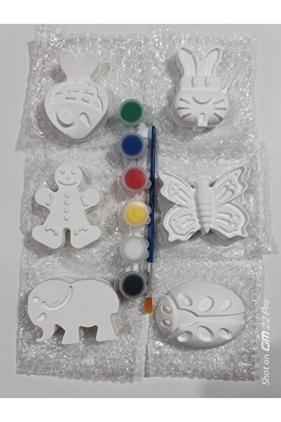 Cem Taş Boyama Taş Tozu Boyama Seti Hayvan Figürlü