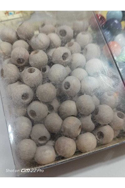 Cem Ξύλινες πολύχρωμες και μονόχρωμες χάντρες + 10 Mt καλάμι ψαρέματος