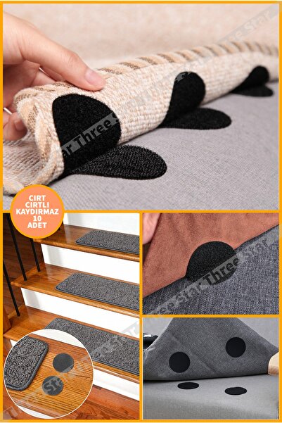 Three Star Cırt Cırtlı Halı Kilim Yolluk Kaydırmaz Örtü Sabitleyici Kendinden...