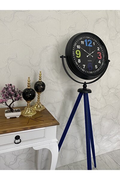 Generic Brand 150 cm Decorative Tripod Footed All Parts Metal Black Color Clock