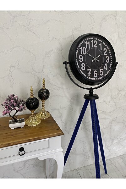 Generic Brand 150 cm Decorative Tripod Footed All Parts Metal Black Color Clock