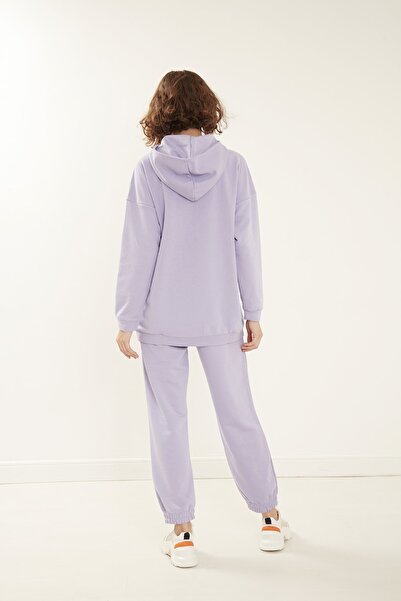 daily basicss %100 Pamuklu Lila Rengi Oversize Eşofman Takımı