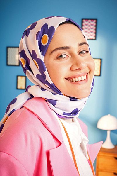 Modakaşmir Şal din bumbac cu model Flores