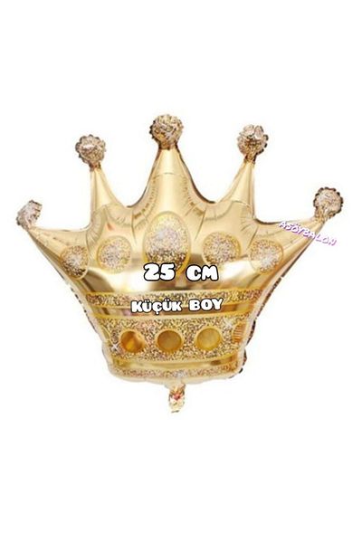 asöy King Crown Foil Balloon Gold Small Size King Crown Kraltaç