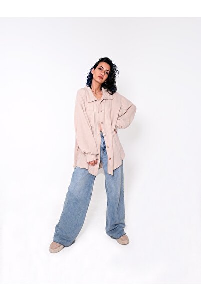OCTO Handcraft Ince Müslin Oversize Gömlek Ekstra Salaş Geniş Kesim Özel Tasarım