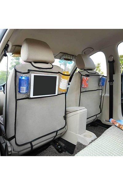 RevuBaby Transparent Pocketed Car Seat Organizer Vehicle Seat Back Protector Tablet Holder Auto Organizer 1pc