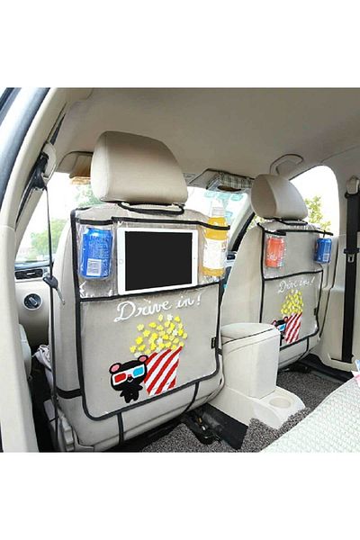 RevuBaby Car Seat Organizer with Transparent Pockets Vehicle Seat Back Protector Tablet Holder Auto Organizer 2pcs